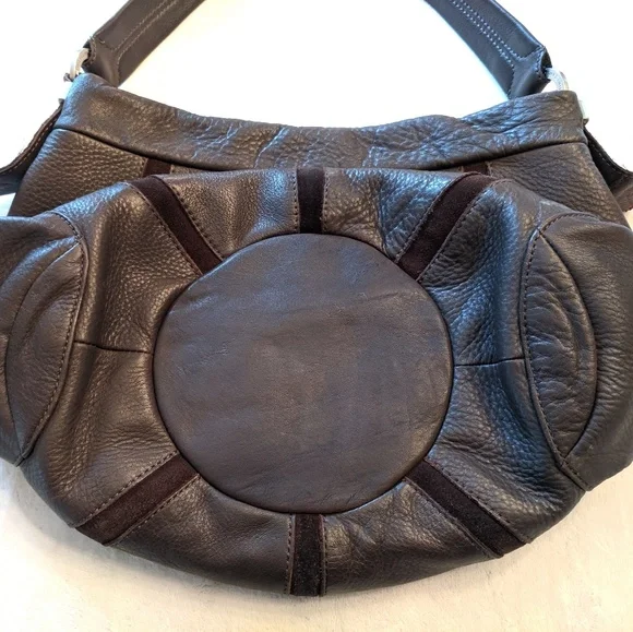 Tommy Hilfiger Brown Leather & Suede Bucket Bag - Picture 6 of 8